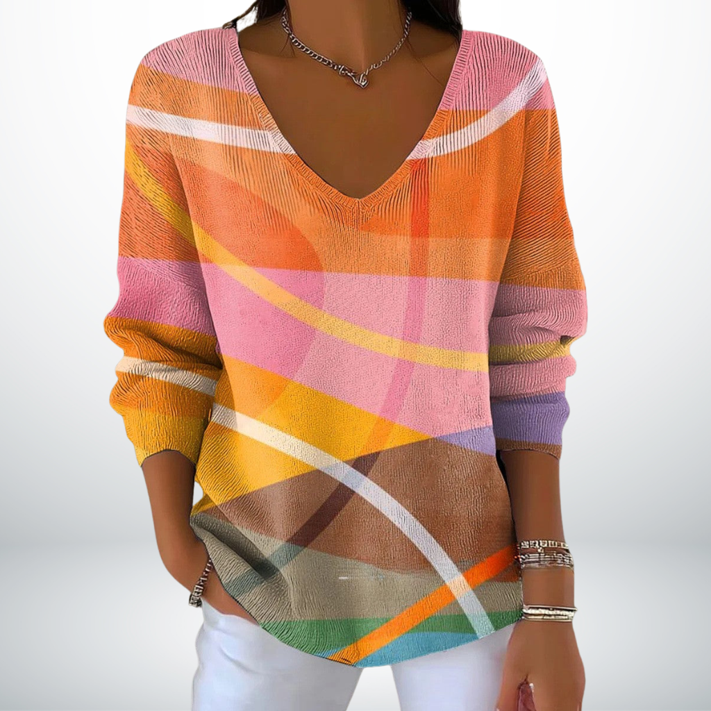 Éveline | Strikpullover med V-hals