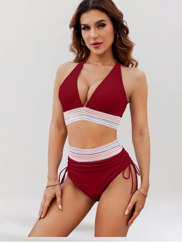Lina – Zestaw Bikini z Kontrolą Brzucha i Wysokim Stanem