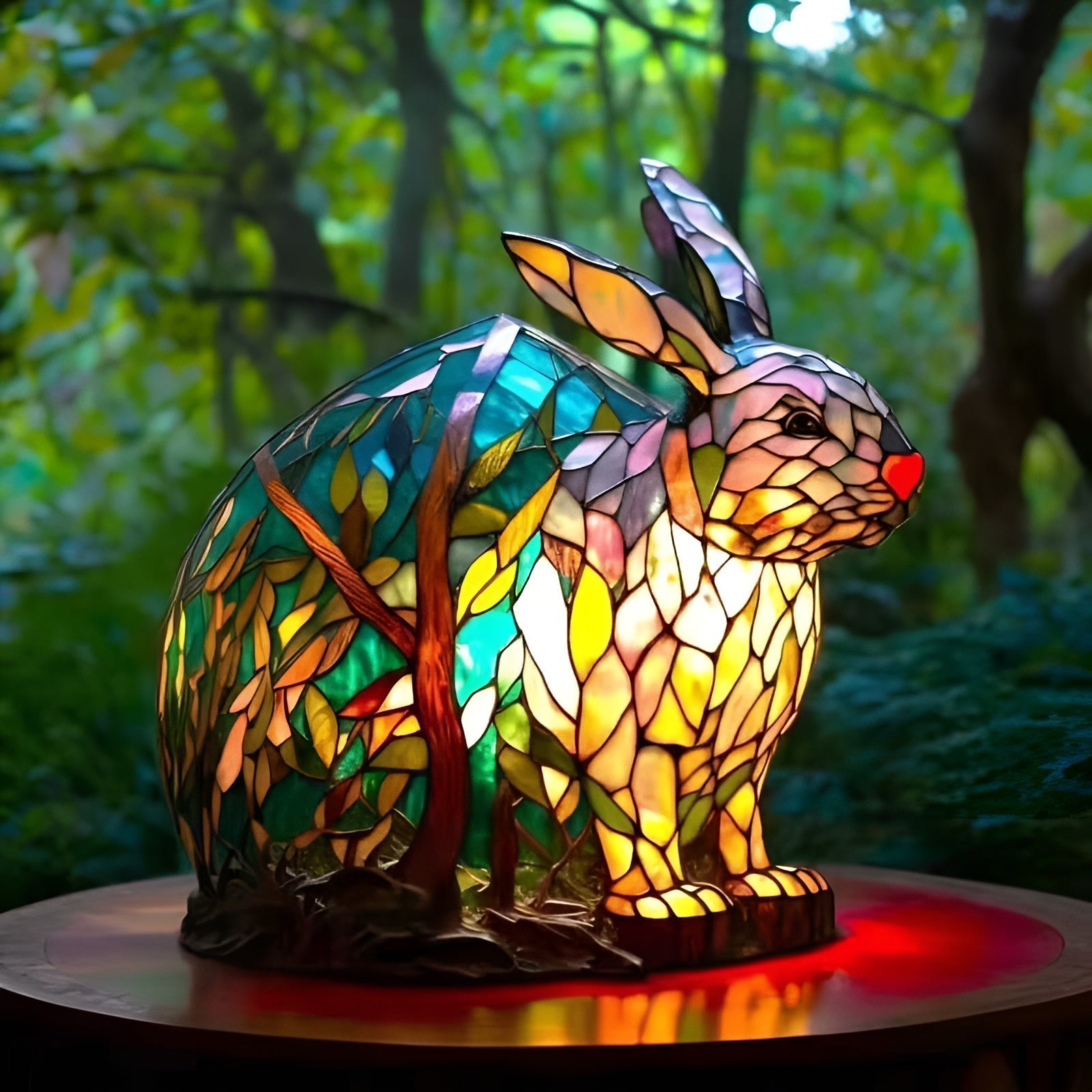 Reksio - Lampa witrażowa Magisk w kształcie królika